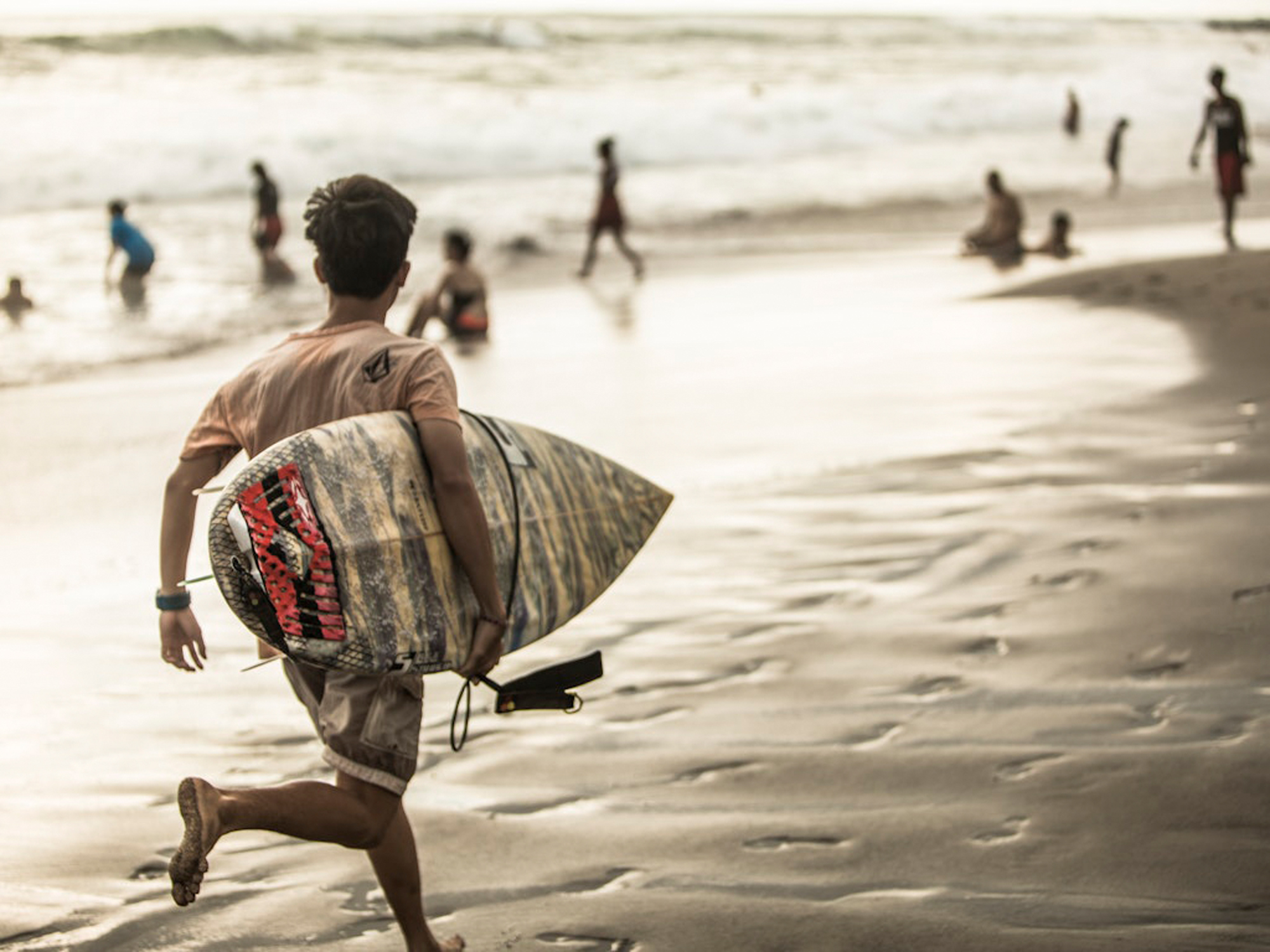 Surf scene at Echo Beach Canggu Bali